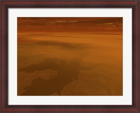 Framed Artist&#39;s concept of the Surface of Saturn&#39;s Moon Titan Print