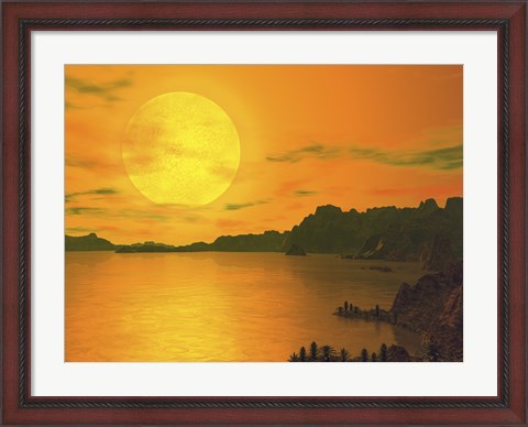Framed View Across a Rocky and Watery Terrain on Extrasolar Planet Gliese 581 C Print