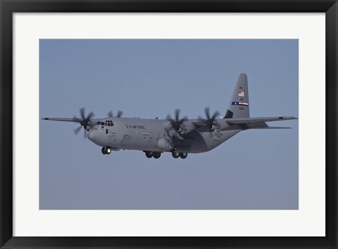Framed C-130J Super Hercules of the 317th Airlift Group in Flight Over Germany Print