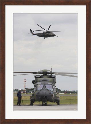 Framed German Army NH90 and its Predecessor, the CH-53 Sea Stallion Print