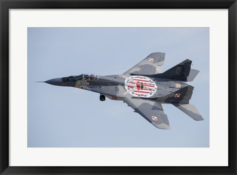 Framed MiG-29 Fulcrum of the Polish Air Force in Flight Print