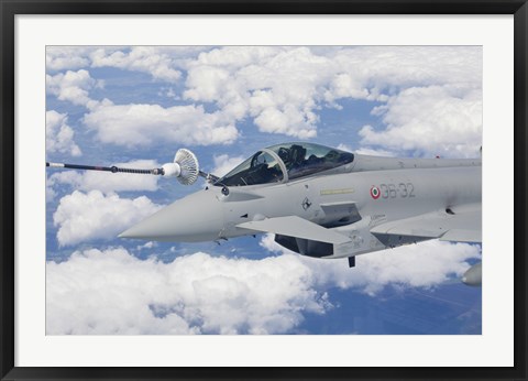 Framed Italian Air Force Eurocopter Typhoon Jet Refueling Print