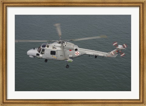 Framed Sea Lynx helicopter of the Portuguese Navy Print