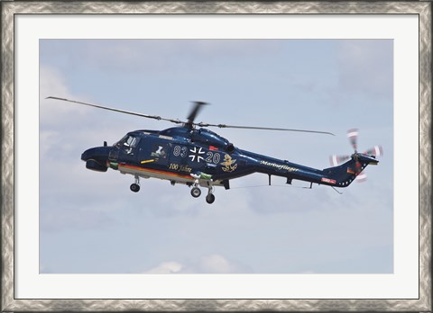 Framed Sea Lynx Helicopter of the German Navy with 100th Anniversary Markings Print