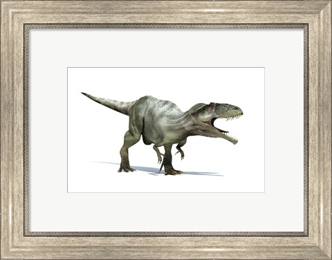 Framed 3D Rendering of a Giganotosaurus Dinosaur Print