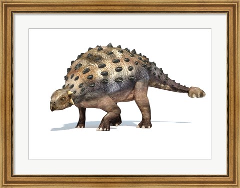 Framed 3D Rendering of an Ankylosaurus Dinosaur Print