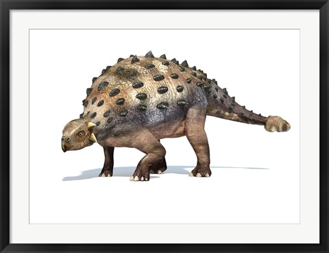 Framed 3D Rendering of an Ankylosaurus Dinosaur Print