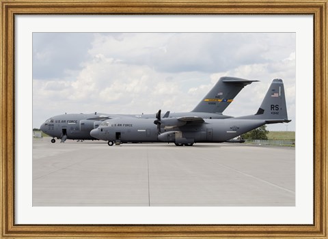 Framed C-130J Super Hercules with a C-17 Globemaster Print