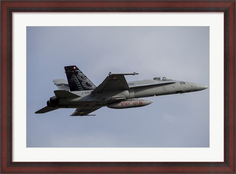 Framed Swiss Air Force F-18C Hornet used for Air Policing Print