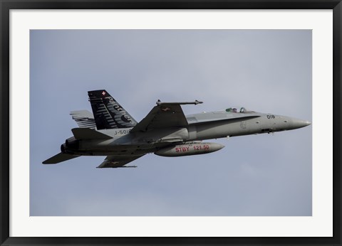 Framed Swiss Air Force F-18C Hornet used for Air Policing Print