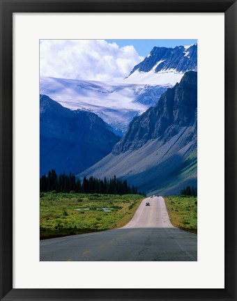 Framed Road into the Mountains of Banff National Park, Alberta, Canada Print