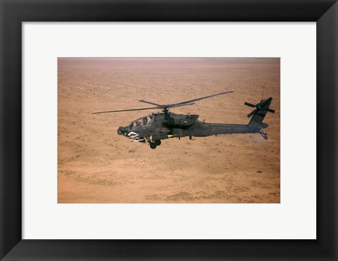 Framed AH-64D Apache Longbow Fires a Hydra Rocket over Northern Iraq Print