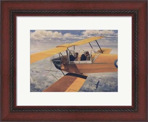 Framed De Havilland DH82 Tiger Moth basic Trainer Biplane from the 1930&#39;s Print
