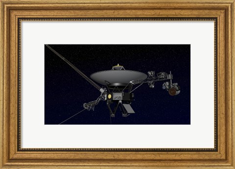 Framed Artist&#39;s Concept of One of the Twin Voyager Spacecraft Print