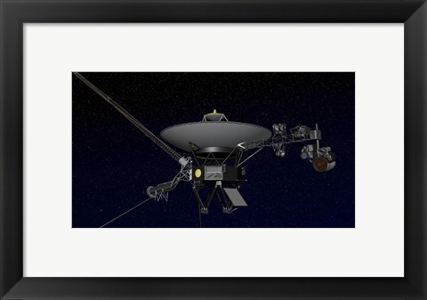 Framed Artist&#39;s Concept of One of the Twin Voyager Spacecraft Print