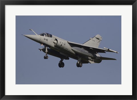 Framed Spanish Mirage F-1M in flight over Belgium Print