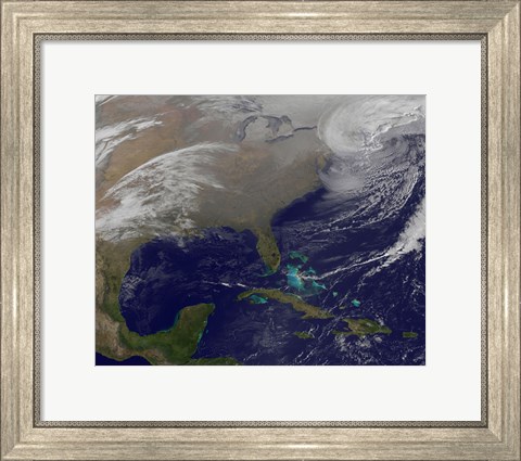 Framed Two Low Pressure Systems Merge Together and form a Giant Nor&#39;easter Print