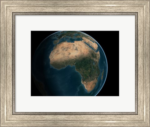 Framed Full Earth from Space Above the African Continent Print