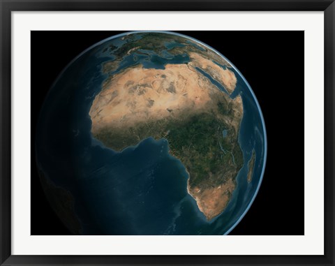 Framed Full Earth from Space Above the African Continent Print