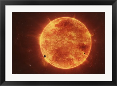 Framed Massive Red Dwarf Consuming Planets Within it&#39;s Range Print