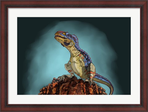 Framed Majungasaurus, a Theropod Dinosaur from the Cretaceous Period Print