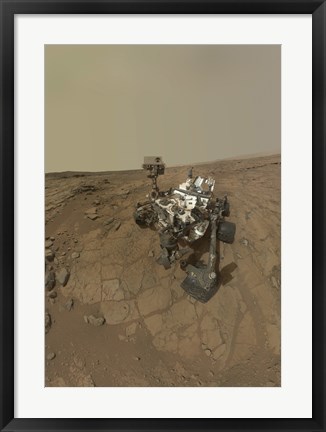 Framed Self-Portrait of Curiosity Rover on the Surface of Mars Print