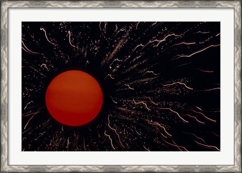 Framed Abstract Image of the Sun Print