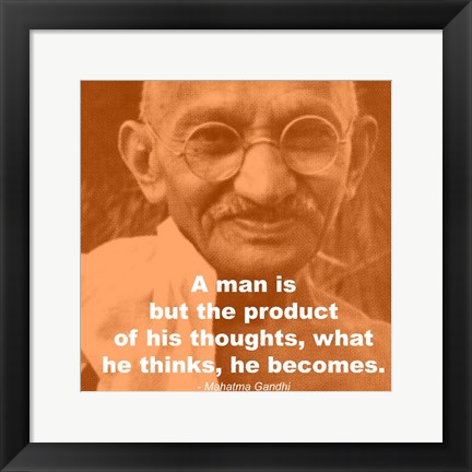 Framed Gandhi - Thoughts Quote Print