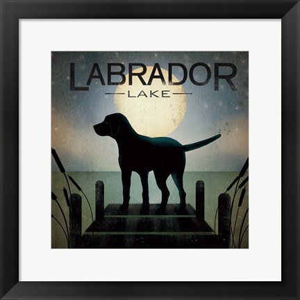 Framed Moonrise Black Dog Print