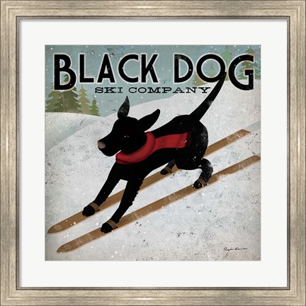 Framed Black Dog Ski Co. Print