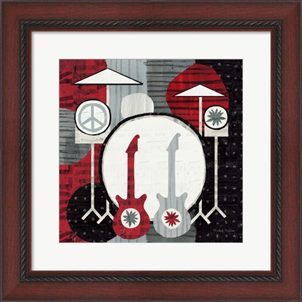 Framed Rock &#39;n Roll Drums Print