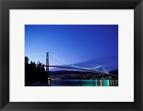 Framed Canada, British Columbia, Vancouver Lions Gate Bridge Print