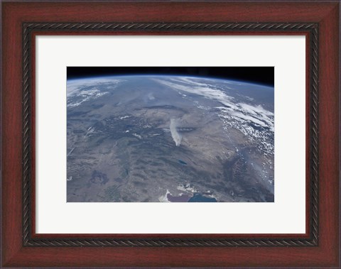 Framed View from Space of the Wild fires in the Western and Southwestern United States Print