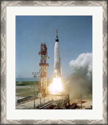 Framed View of the Mercury-Atlas 3 liftoff from Cape Canaveral, Florida Print