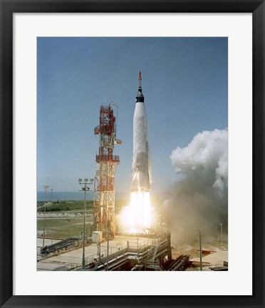 Framed View of the Mercury-Atlas 3 liftoff from Cape Canaveral, Florida Print