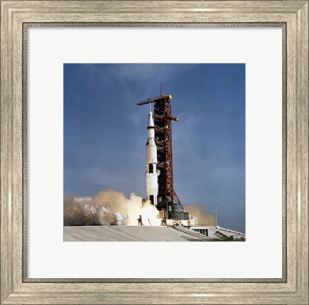 Framed Apollo 11 Space Vehicle Taking off from Kennedy Space Center Print