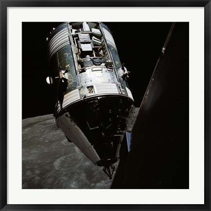 Framed View of the Apollo 17 Command and Service Modules in Lunar Orbit Print