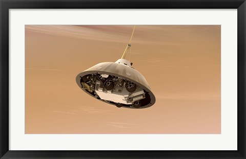 Framed Artist&#39;s Concept of NASA&#39;s Curiosity Rover tucked inside the Spacecraft&#39;s Backshell Print