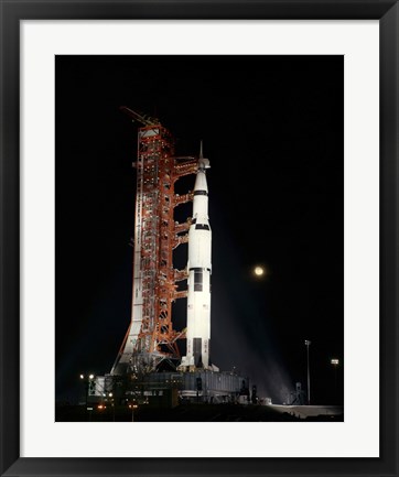 Framed Nighttime View of the Apollo 12 Space Vehicle Print