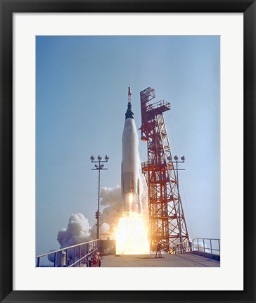 Framed Mercury-Atlas 9 lifts off from its Launch Pad at Cape Canaveral, Florida Print