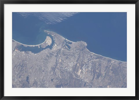 Framed View from Space of San Diego, California Print