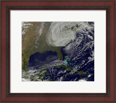 Framed Post Tropical Storm Sandy Rolling Inland Print