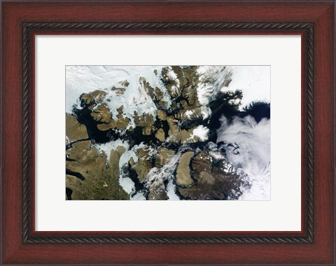 Framed Satellite view of Parry Channel and McClure Strait in the Northwest Passage Print