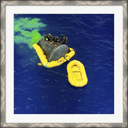 Framed US Navy Frogman Team Helps in the Recovery of the Gemini-Titan 4 spacecraft Print