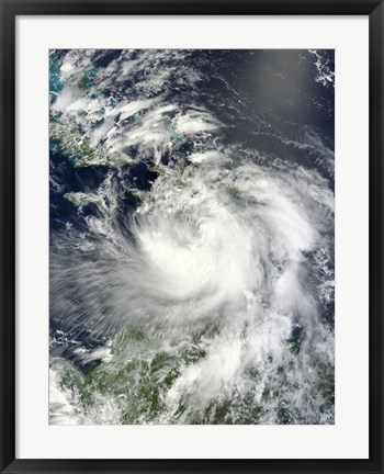 Framed Tropical Storm Isaac Moving through the Eastern Caribbean Sea Print