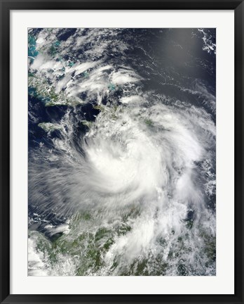 Framed Tropical Storm Isaac Moving through the Eastern Caribbean Sea Print