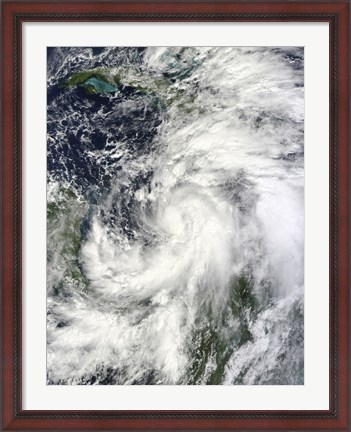 Framed Tropical Storm Sandy Hovering over the Caribbean Sea Print