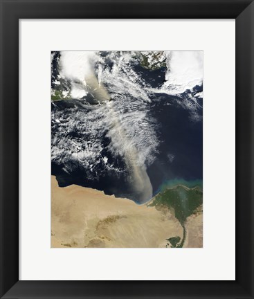 Framed Dust Plume Stretches Across the Mediterranean Sea Print