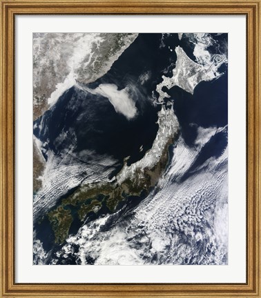Framed Satellite View of Japan Print