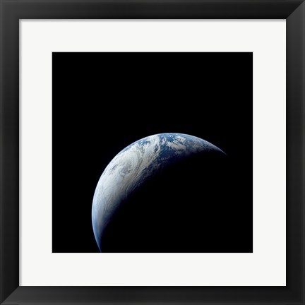 Framed Crescent Earth taken from the Apollo 4 Mission Print